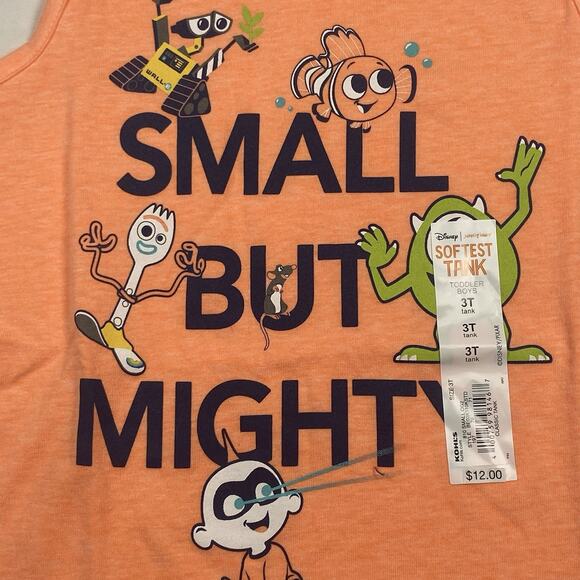 NWT Jumping Beans Disney Small but Mighty Tank Top Size 3T Orange NEW - Picture 2 of 3